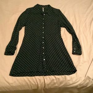 Free People button down Polka Dot Shirt/tunic